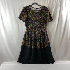 LuLaRoe -Black background Multi Color Amelia Size Large